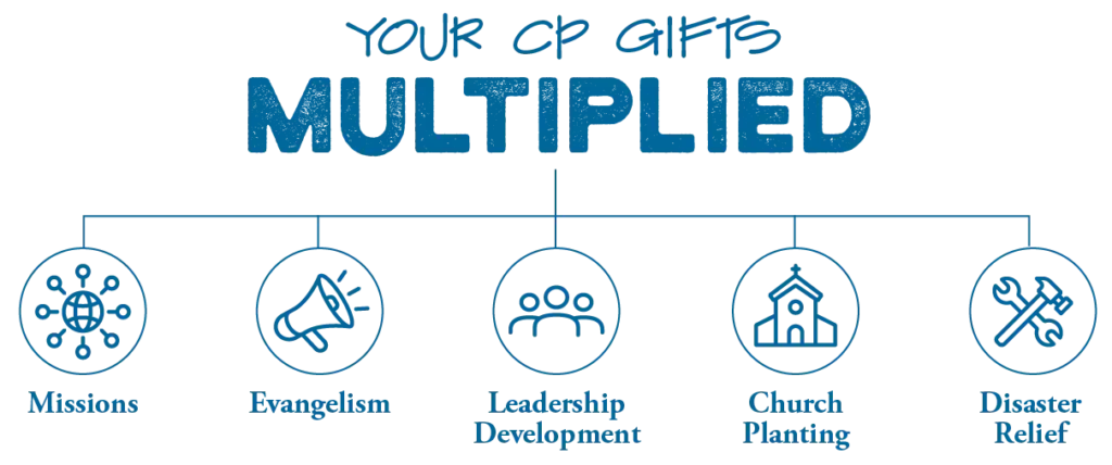 your cp gifts multiplied missions evangelism leadership development church planting disaster relief